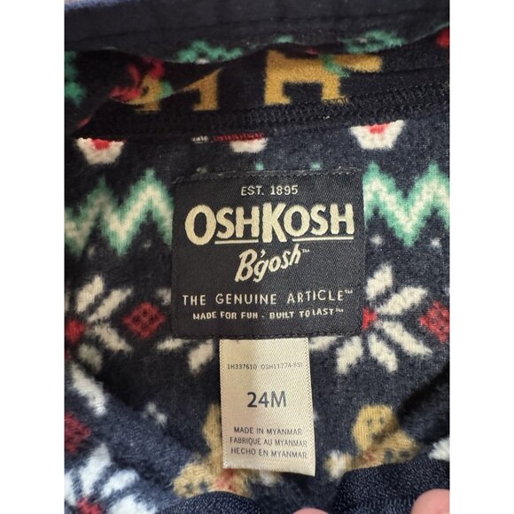 Oshkosh Bgosh Kids Size 24M Sweater Toddler Fleece Pullover Holiday Polyester - Picture 3 of 11